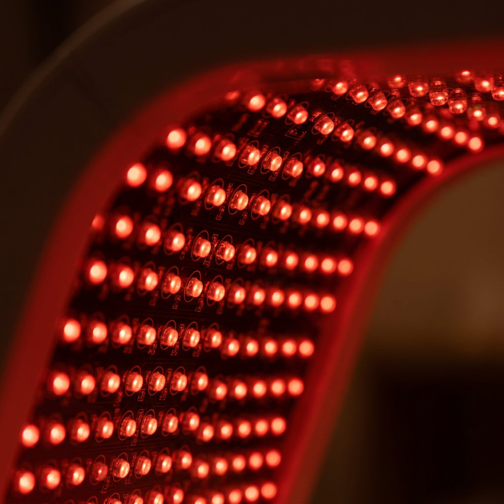 Détail macro des diodes rouges du Dôme LED AURINDE
