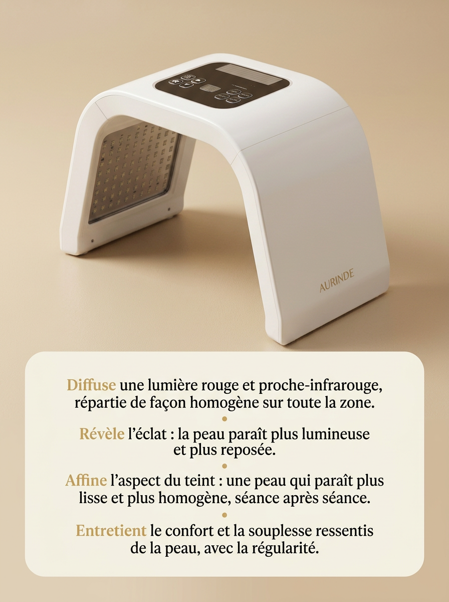 Dôme LED Classique AURINDE de profil, marquage doré sur la coque