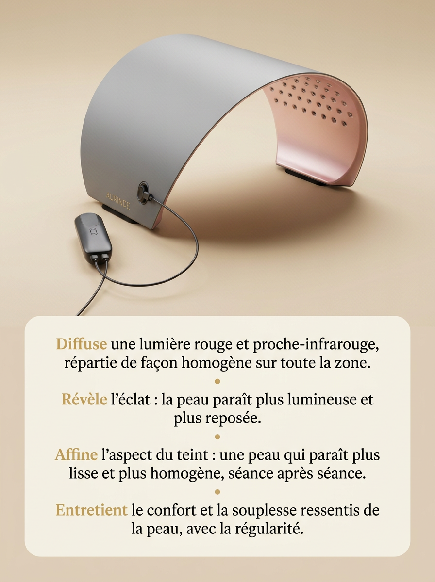 Dôme LED Premium AURINDE de profil avec sa télécommande