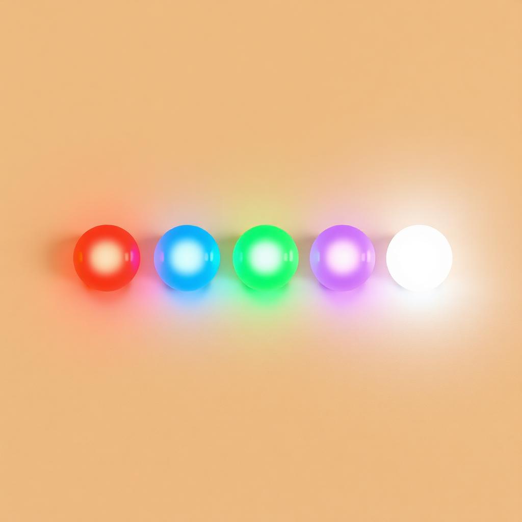 Les sept couleurs de lumière disponibles